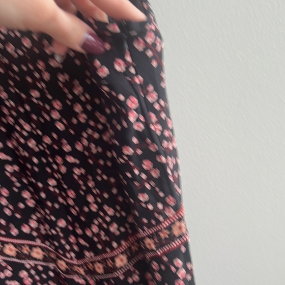 Black Floral Floor Length Dress Size Large NWT - Picture 3 of 4